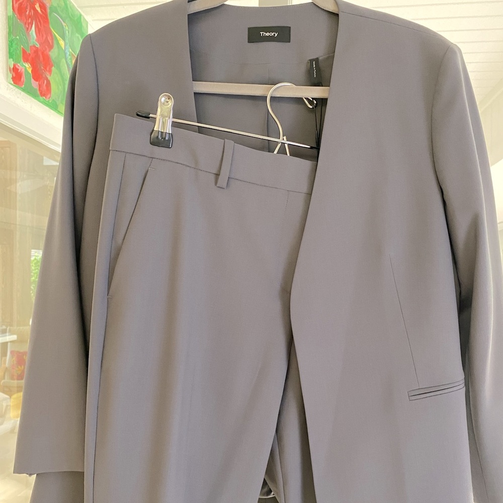 Theory NWT Suit (Jacket & Pants) & Red/Orange Top